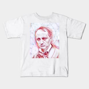 Charles Baudelaire Portrait | Charles Baudelaire Artwork | Line art Kids T-Shirt